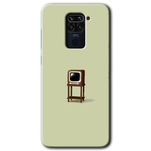 MRCİLETİSİM Xiaomi Redmi Note 9 Kılıf Kapak - Retro-TV +Hayalet Ekran Yandan Gözükmez