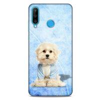Huawei P30 Lite Kılıf Köpek Kıyafetleri (20) Koruyucu Kılıf Maltese Pijama