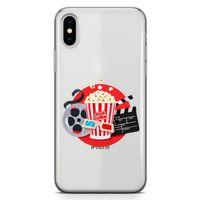 Apple iPhone XS Kılıf Sinema Popcorn Arka Kapak Koruma Desenli Full Koruyucu