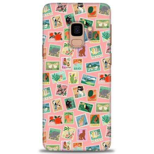 Samsung Galaxy S9 Kılıf HD Baskılı Kılıf - Pullar + Tam Ekran Koruyucu