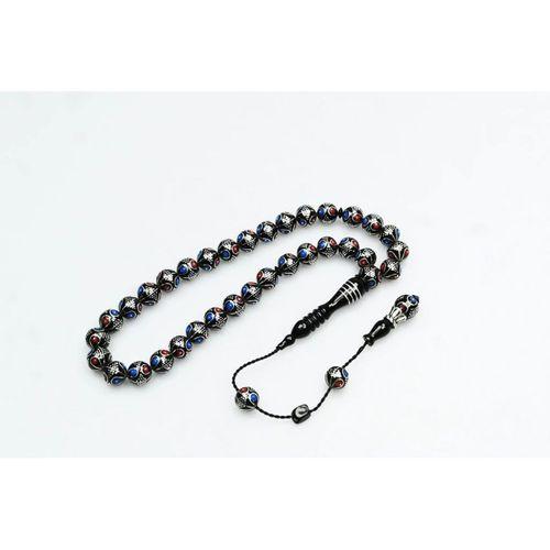 Oltu Taşı Çift Renk Damla Karpuz İşlemeli Tespih