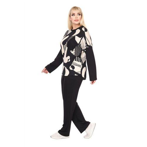 Melsay Butik Siyah Picasso Desen Çapraz Cep Detaylı Eşofman Takımı