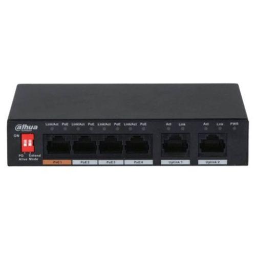 Dahua Pfs3006-4et-60 6 Port 10-100 (4 Poe + 2fe Uplınk Toplam 60w Poe)