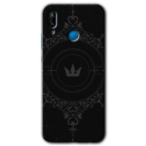 Huawei P20 Lite Kılıf Kapak - Siyah Mandala 1 +Hayalet Ekran Yandan Gözükmez