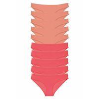 10 adet Eko Set Likralı Kadın Slip Külot Pudra Fuşya