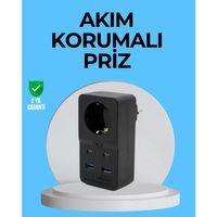 Termal Korumalı Priz Otomatik Çocuk Kilidi 4 Usb Type C
