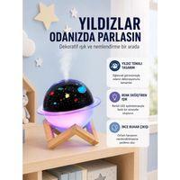 Projektör Işıklı Ve Aromaterapi Destekli Taşınabilir Nemlendirici Cihaz Usb Bağlantılı