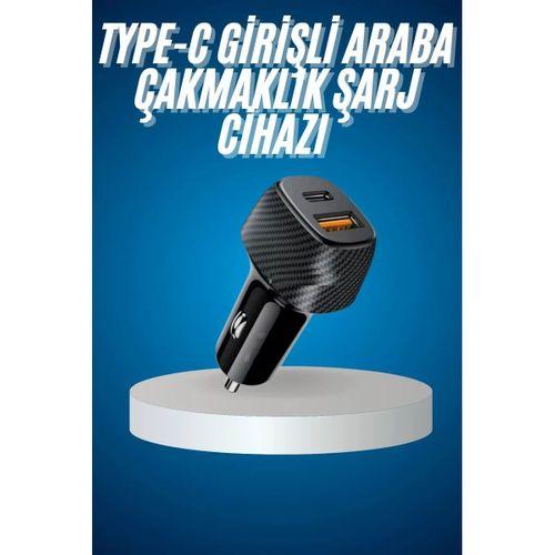 Araç İçi Hızlı Şarj Soketi 38w Oto Çakmaklık Type-c Araba Çakmaklık