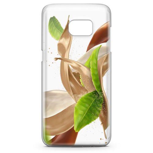 Samsung Galaxy S7 Edge Kılıf Süt Çay Nane Arka Kapak Koruma Desenli Full Koruyucu