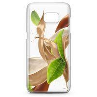 Samsung Galaxy S7 Edge Kılıf Süt Çay Nane Arka Kapak Koruma Desenli Full Koruyucu