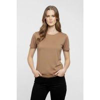 T-Shirt Bisiklet Yaka Slim Fit Likralı Tişört Günlük Basic Body - Kahverengi