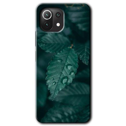 Xiaomi Mi 11 Kılıf HD Desen Baskılı Arka Kapak + Temperli Cam - Yağmurlu Yaprak