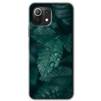 Xiaomi Mi 11 Kılıf HD Desen Baskılı Arka Kapak + Temperli Cam - Yağmurlu Yaprak