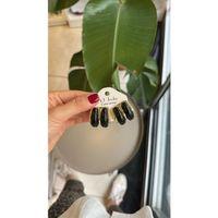 Taşlı Küpe - Siyah