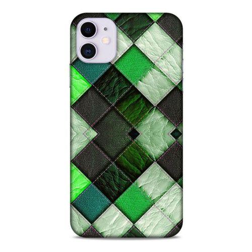 Apple Iphone 11 Kılıf Patchwork (17) Tasarım Kılıf Fıstık Yeşili