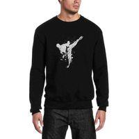 Silhouette Taekwondo Baskılı Siyah Erkek Sweatshirt