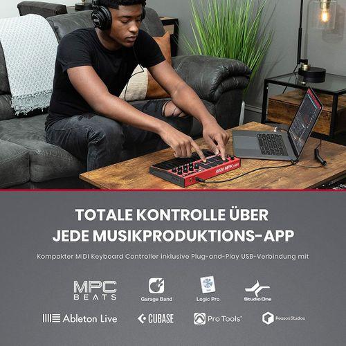 AKAI Pro fessional MPK Mini MK3 Red - 25 Keys USB MIDI Keyboard C