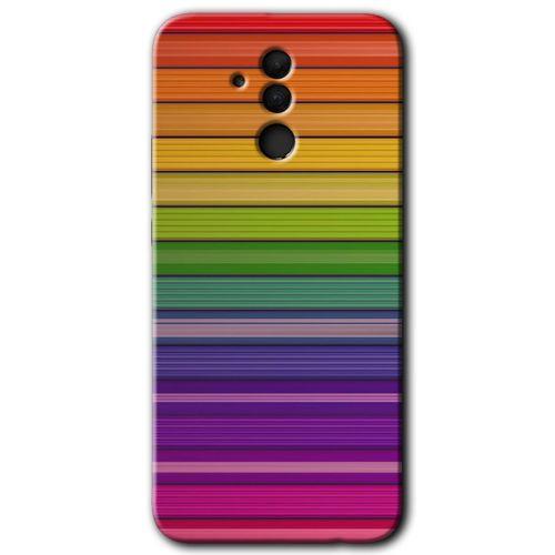 Huawei Mate 20 Lite Kılıf HD Desen Baskılı Arka Kapak - Colorful Lines + Kırılmaz Cam