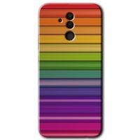 Huawei Mate 20 Lite Kılıf HD Desen Baskılı Arka Kapak - Colorful Lines + Kırılmaz Cam