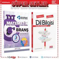 YarıÇap Yayınları TYT Matematik 8 li Branş Denemesi ve AKM Dil Bilgisi Soru Bankası Seti 2 Kitap