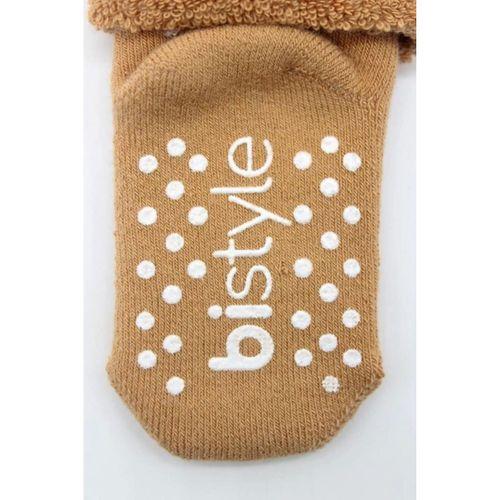 Bistyle Çemberli Kaymaz Havlu Soket Çorap 2'Li BS10503 Bej-Hardal