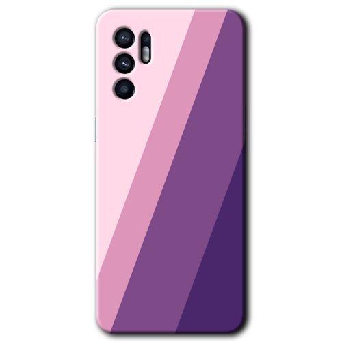 Oppo Reno 6 Kılıf HD Desen Baskılı Arka Kapak + Temperli Cam - Oblique