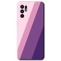 Oppo Reno 6 Kılıf HD Desen Baskılı Arka Kapak + Temperli Cam - Oblique