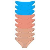 9 Adet Süper Eko Set Likralı Kadın Slip Külot Pudra Ten Mavi