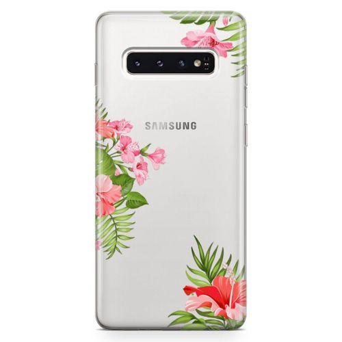 Samsung Galaxy S10 Plus Kılıf Apocynaceae Arka Kapak Koruma Desenli Full Koruyucu