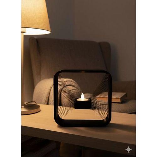 Kare Askılı Mumluk Duvara Asılan Şık Dekoratif Mumluk 16×16 Cm