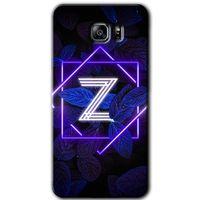 Samsung Galaxy Note 5 Kılıf HD Desen Baskılı Arka Kapak + Temperli Cam - Dark Neon Yaprak Z Harfi