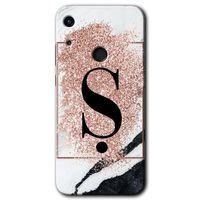 Potkal Hediye Fabrikası Huawei Y6s 2019 HD Baskılı Kılıf + 9D Tam Ekran Koruyucu - Pembe Mermer Desenli Ş Harfi