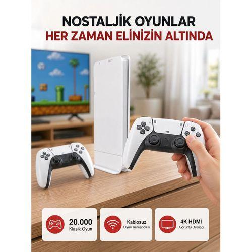 2 Kollu Kablosuz 4k Tv Uyumlu Klasik Oyun Konsolu