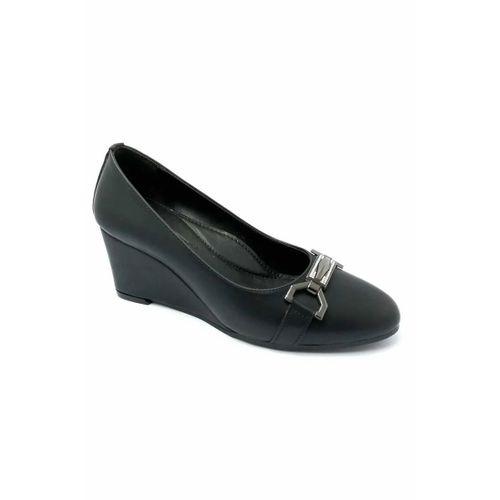 PUNTO 312213 Siyah Dolgu Taban Kadın Ayakkabı