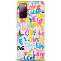 Samsung Galaxy S20 FE Kılıf HD Baskılı Kılıf - Love Love + Tam Ekran Koruyucu
