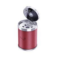 Işıklı küllük deri kaplamalı-basmalı bordo / ICKU60-1