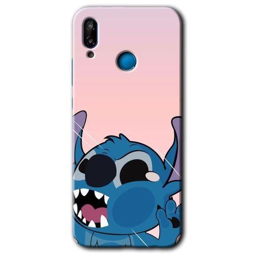 Huawei P20 Lite Kılıf Baskılı Kapak - Stitch + 5D Tam Kaplayan Cam