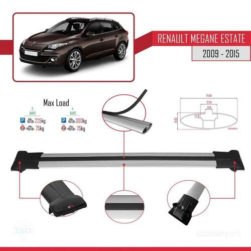 Renault Megane GRANDTOUR 2009-2015 Arası ile Uyumlu FLY Model Ara Atkı Tavan Barı GRİ 3 ADET BAR