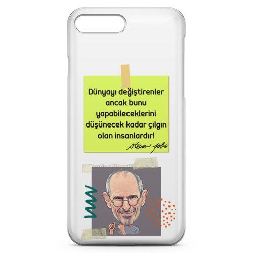 Apple iPhone 8 Plus Kılıf Caps Steve Jobs Arka Kapak Koruma Desenli Full Koruyucu