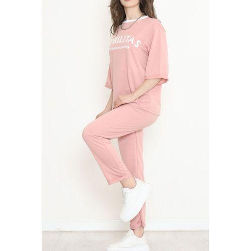 Paça Katlı Eşofman Takımı Gülkurusu - 12635.5238.