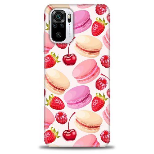 Xiaomi Poco M5s Kılıf HD Baskılı Kılıf - Makaron ve Çilekler + Tam Ekran Koruyucu