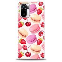Xiaomi Poco M5s Kılıf HD Baskılı Kılıf - Makaron ve Çilekler + Tam Ekran Koruyucu