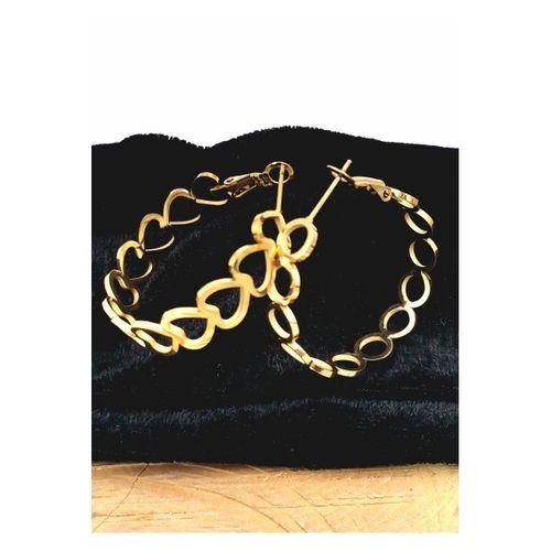 Gold Renk Figürlü Çelik  Küpe