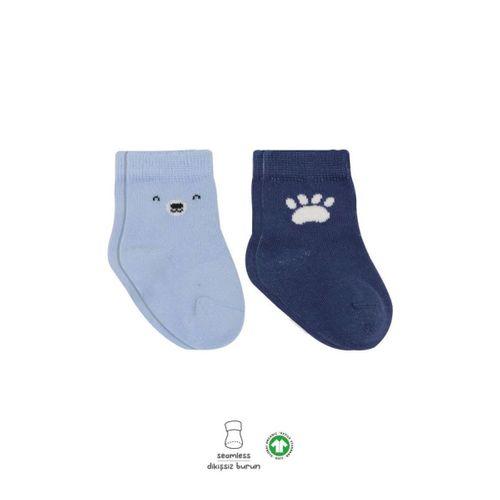 Çocuk Bistyle Bear Penye Soket Çorap 2'Li BS10116 Mavi