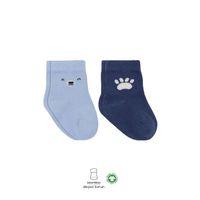 Çocuk Bistyle Bear Penye Soket Çorap 2'Li BS10116 Mavi