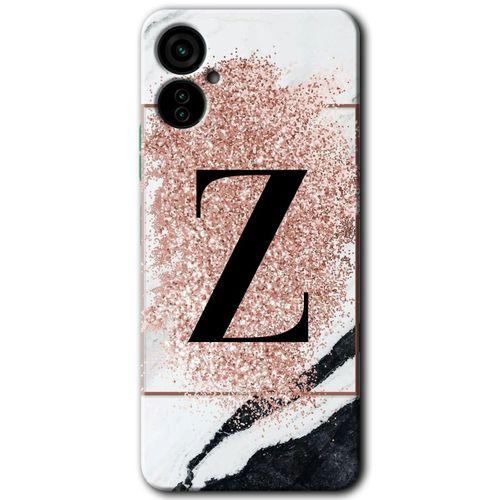 Tecno Camon 19 Neo Kılıf HD Desen Baskılı Arka Kapak - Pembe Mermer Desenli Z Harfi