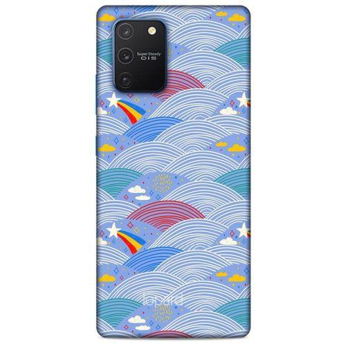 Samsung Galaxy S10 Lite Kılıf Pastel Renkler (2) Kabı Mor Beyaz
