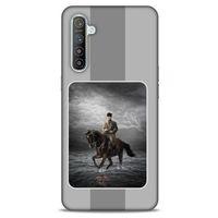 Oppo Realme XT Kılıf Atatürk (39) Liquid Crystal Kılıf Gri Şerit