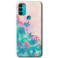 MRCİLETİSİM General Mobile GM 21 Plus Kılıf HD Desen Baskılı Arka Kapak + Temperli Cam - Çizim Yapraklar