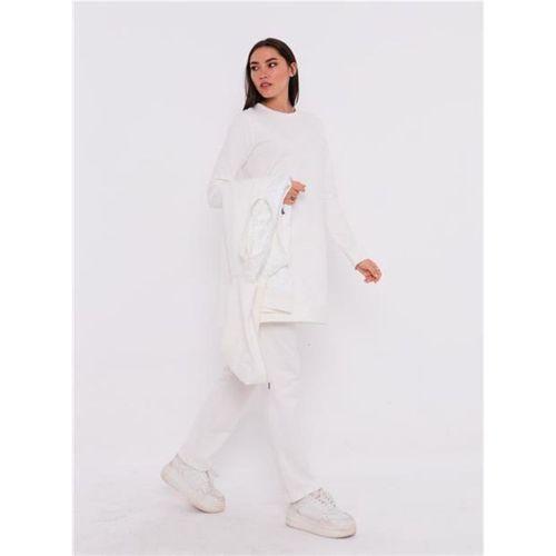 Minimal Kapitoneli Yelekli Spor Üçlü Takım - 70060.023 - Krem